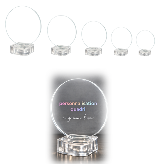 TROPHEE VERRE ET SOCLE CRISTAL SERIE 1039