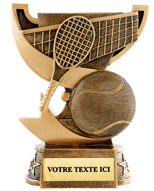 TROPHEE SPORTIF SILHOUETTE POUR TOURNOI DE TENNIS avec gravure REF. G3557